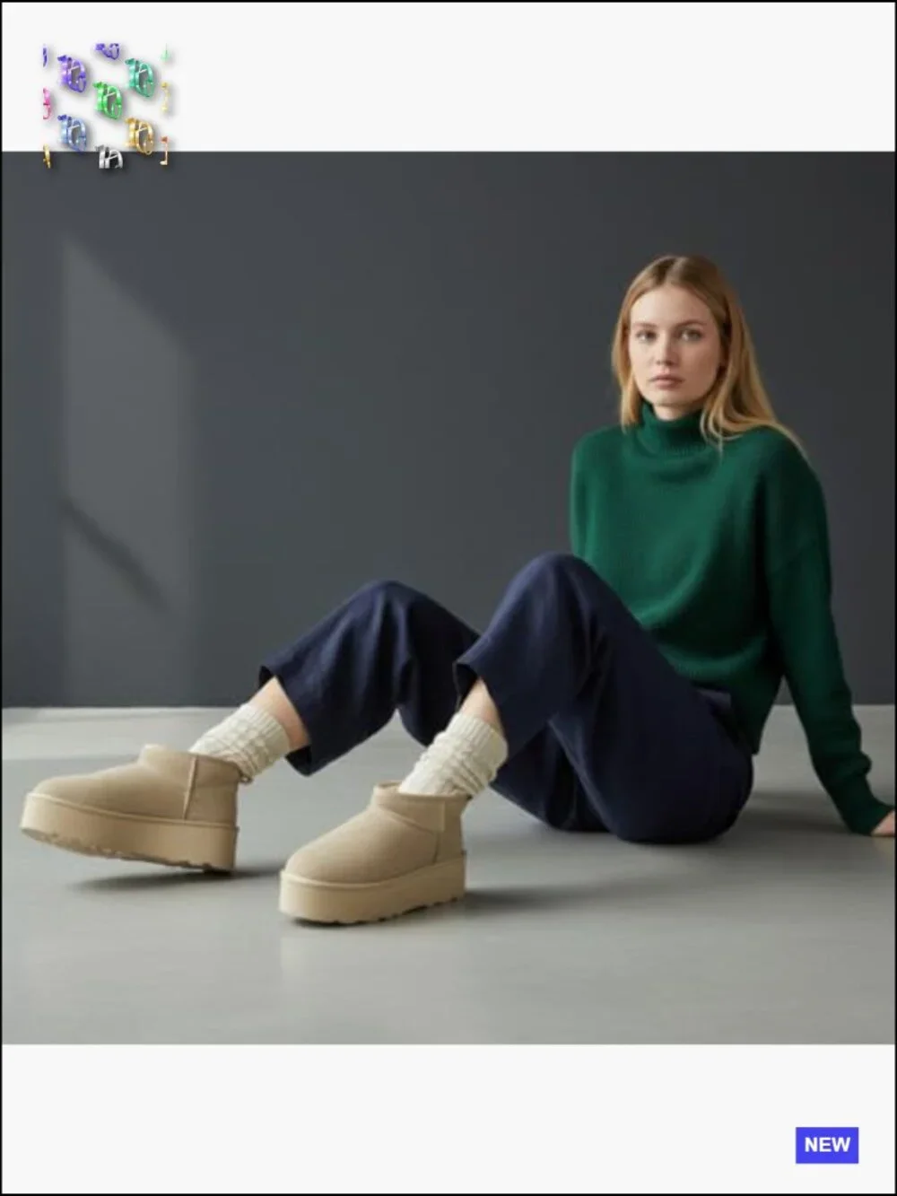 Genuine Suede Platform Ankle Boots Faux Fur Lining Memory Foam Slip-On Winter